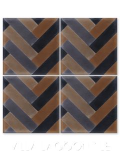 "Herringbone Primero" Geometric Cement Tile, by Villa Lagoon Tile.