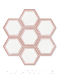 "Hex Halo Two A Mauve" Ringed Cement Tile, from Villa Lagoon Tile.
