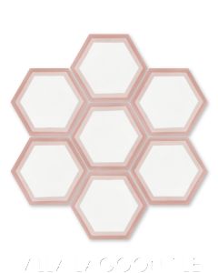 "Hex Halo Two A Mauve" Ringed Cement Tile, from Villa Lagoon Tile.