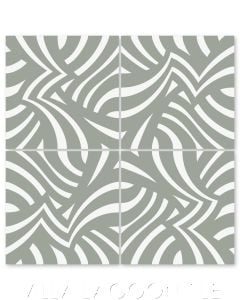 "Imagine Gray Patina" Modern Striped Cement Tile by Neyland Design, from Villa Lagoon Tile.