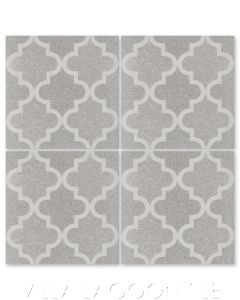 "Lantern Trellis Dune and White Terrazzo" Moroccan Cement Tile, from Villa Lagoon Tile.