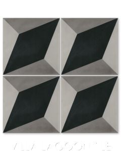 "Large Cubes Bravo" Geometric Cement Tile, from Villa Lagoon Tile.