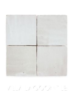 Square Glazed Zellige in Meringue