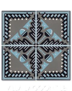 "Oak Leaf in Excalibur" Modern Art Deco Cement Tile by Cressida Bell, from Villa Lagoon Tile.