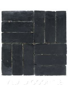 "Obsidian" Bejmat Zellige, a Moroccan Mosaic Tile, from Villa Lagoon Tile.