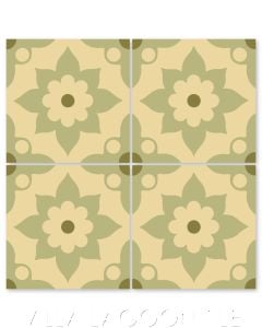"Omar Sharif B Lichen" Floral Cement Tile, from Villa Lagoon Tile.