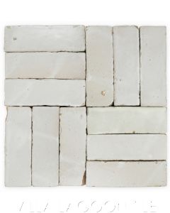 Thin Bejmat Zellige in Oyster Shell, a Moroccan Mosaic Tile, from Villa Lagoon Tile.