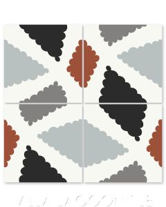"Pies with Henna" Modern Whimsical Cement Tile by Jeff Shelton, from Villa Lagoon Tile.
