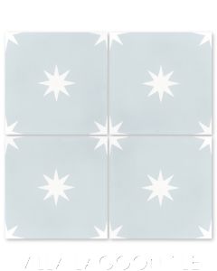 "Pleiades A in Duck Egg Blue" Star Field Cement Tile, from Villa Lagoon Tile.