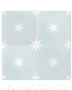 "Pleiades A in Powder Blue" Star Field Cement Tile, from Villa Lagoon Tile.