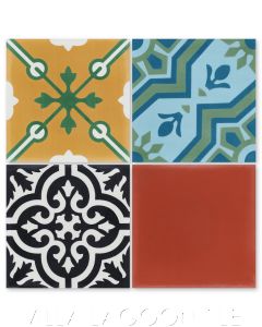 Colorful "Patchwork Color" Cement Tile, from Villa Lagoon Tile.