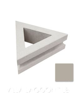 "Rapa Nui" Triangular Breeze Blocks (with a Natural Gray Swatch), by Villa Lagoon Tile.