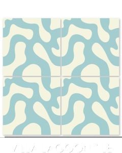 "Roads in Miami Blue and Sand Dollar" Modern Whimsical Cement Tile by Jeff Shelton, from Villa Lagoon Tile.