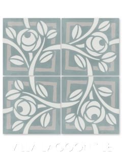 "Rosetta Monterey" Modern Floral Cement Tile by Neyland Design, from Villa Lagoon Tile.