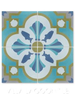 "Savona A Aqua" Coastal Cement Tile, from Villa Lagoon Tile.