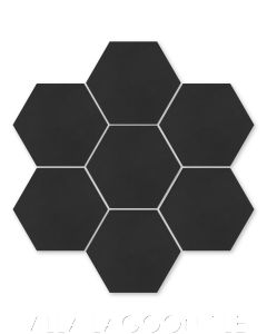 Solid Hex Black Cement Tile, SB-2000, from Villa Lagoon Tile.