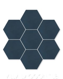 Solid Hex Navy Cement Tile, SB-4801, from Villa Lagoon Tile.
