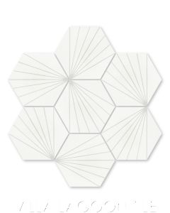 "Spark C Dover" Geometric Hex Cement Tile, from Villa Lagoon Tile.