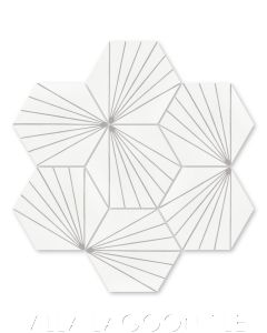 "Spark C Grigio" Geometric Hex Cement Tile, from Villa Lagoon Tile.