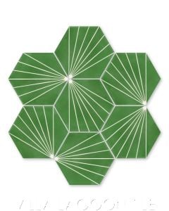 "Spark C Monte Verde" Geometric Hex Cement Tile, from Villa Lagoon Tile.