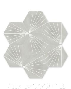 "Spark C Winter" Geometric Hex Cement Tile, from Villa Lagoon Tile.
