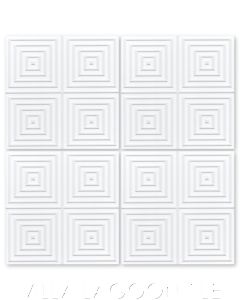 "Square Wave" Geometric Relief Cement Tile in White (SB-1000), by Villa Lagoon Tile.