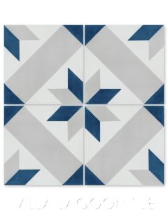 "Star Lattice Nautique" Traditional Geometric Cement Tile, from Villa Lagoon Tile.
