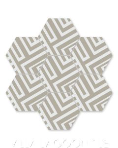 "Street Smart Dove" Modern Geometric Hex Cement Tile by Neyland Design, from Villa Lagoon Tile.