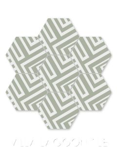 "Street Smart Gray Patina" Modern Geometric Hex Cement Tile by Neyland Design, from Villa Lagoon Tile.