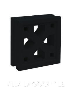 "Tahiti" Black Geometric Breeze Blocks, by Villa Lagoon Tile.
