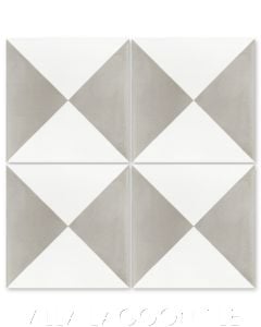 "Tugboat Featherstone and White" Basic Geometric Cement Tile, from Villa Lagoon Tile.