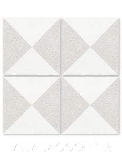 "Tugboat Linen and White Terrazzo" Basic Geometric Cement Tile, from Villa Lagoon Tile.