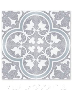"Tulips B Holland Terrazzo" Traditional Floral cement tile, from Villa Lagoon Tile.
