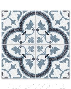 "Tulips B Spring Terrazzo" Traditional Floral cement tile, from Villa Lagoon Tile.