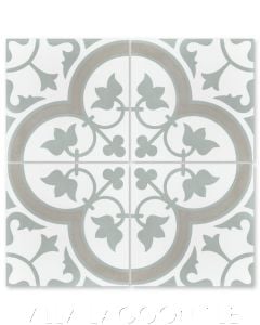 "Tulips B Vintage" Traditional Floral cement tile, from Villa Lagoon Tile.