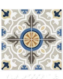 "Vienna Frost" Floral Cement Tile, from Villa Lagoon Tile.