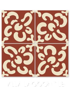 "Wallflower Whipped Cream & Beacon Hill" Whimsical Floral Cement Tile by Jeff Shelton, from Villa Lagoon Tile.