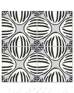 "Watermelon in White Stripes" Whimsical Floral Cement Tile by Jeff Shelton, from Villa Lagoon Tile.