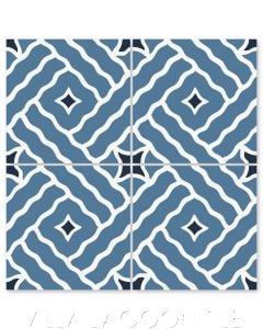 "Wiggle Room Royal Blue" Modern Cement Tile by Neyland Design, from Villa Lagoon Tile.