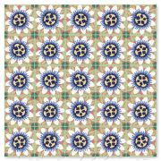 Passion Flower in White and Periwinkle | Villa Lagoon Tile