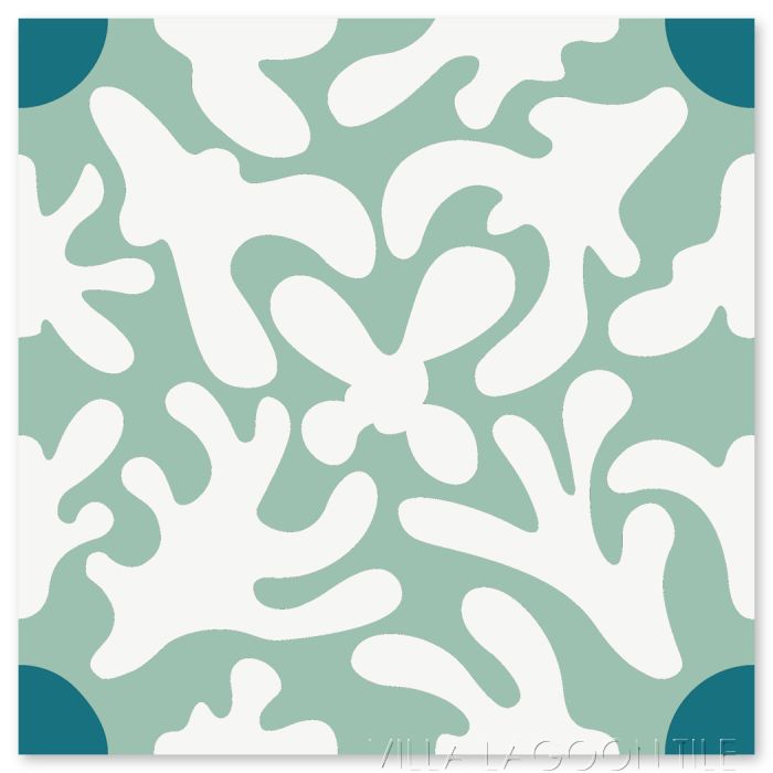アート・デザイン・音楽 Keramik Sekelskifte till sjuttiotal Annie's Flower Sea Glass | Villa Lagoon Tile