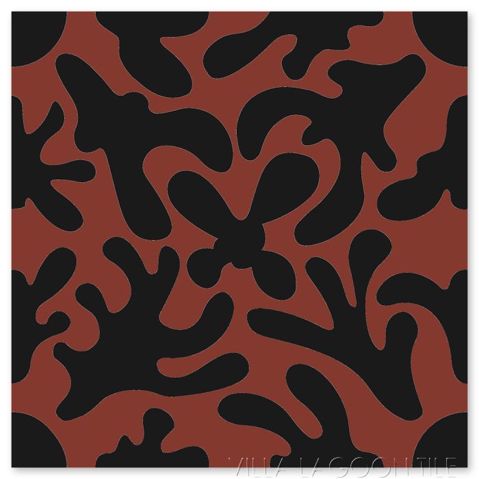 Annie's Flower Bold Brick and Black | Villa Lagoon Tile