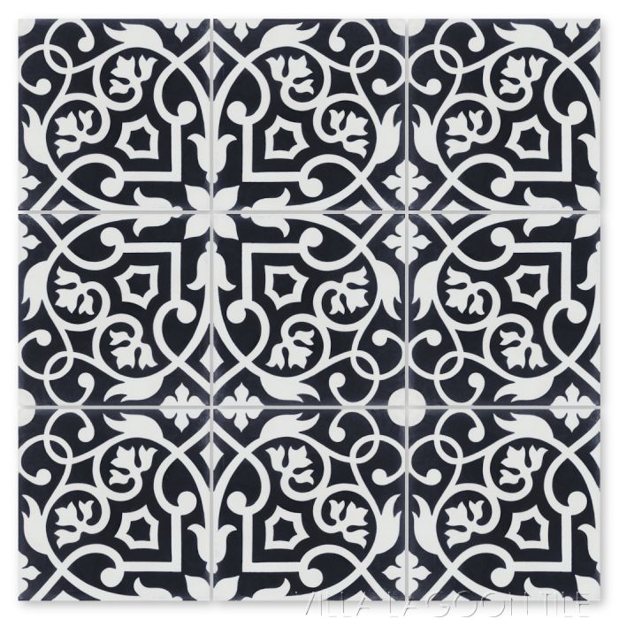 Gypsy Fl Cement Tile Villa, Black And White Cement Tile