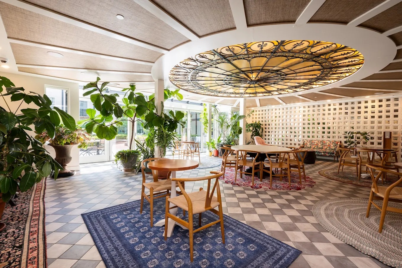 Bright Mid-Century Modern Atrium at The Lockwood