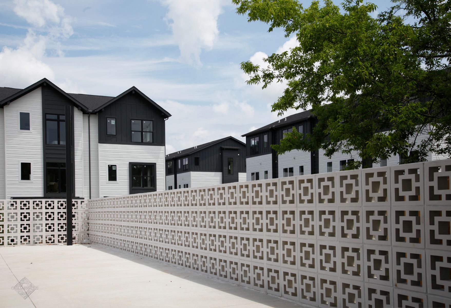 Large Tonga Breeze Block Perimeter Wall for Modern Townhome Development in Nashville