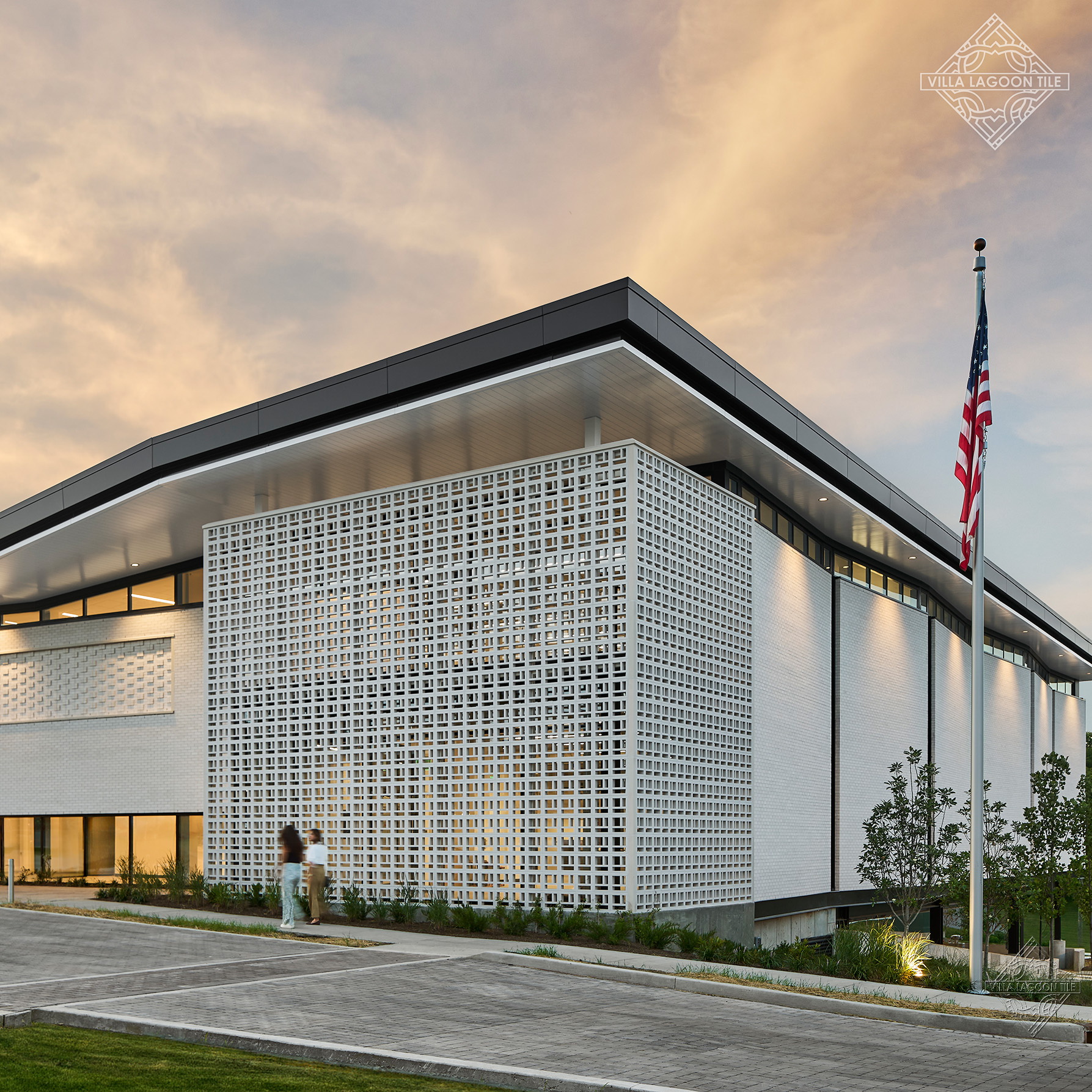 Sculptural Geometry: Large-Scale Breeze Block Privacy Screens at Donelson Library