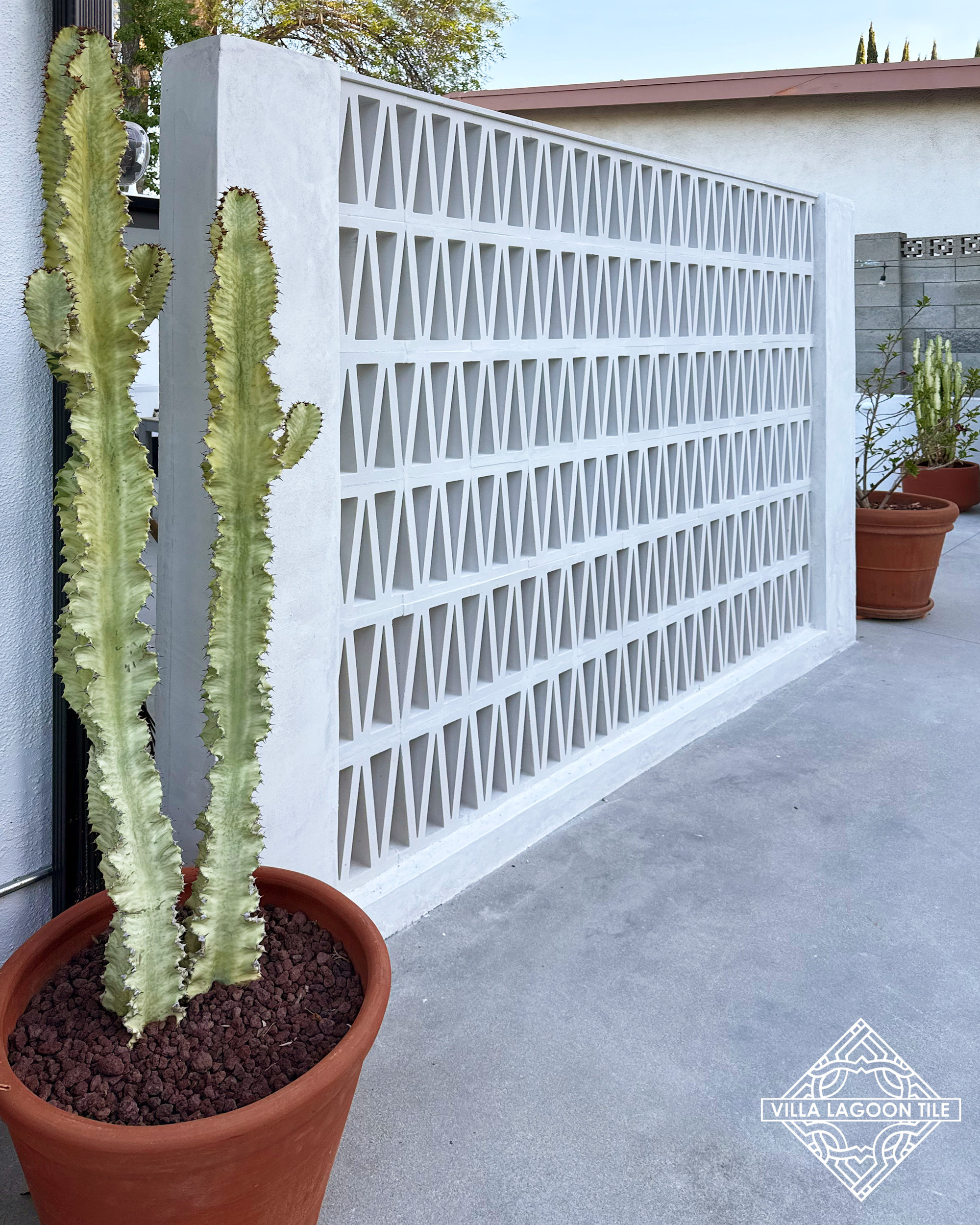 Triangle Decorative Breeze Block Wall Cactus Patio Wall