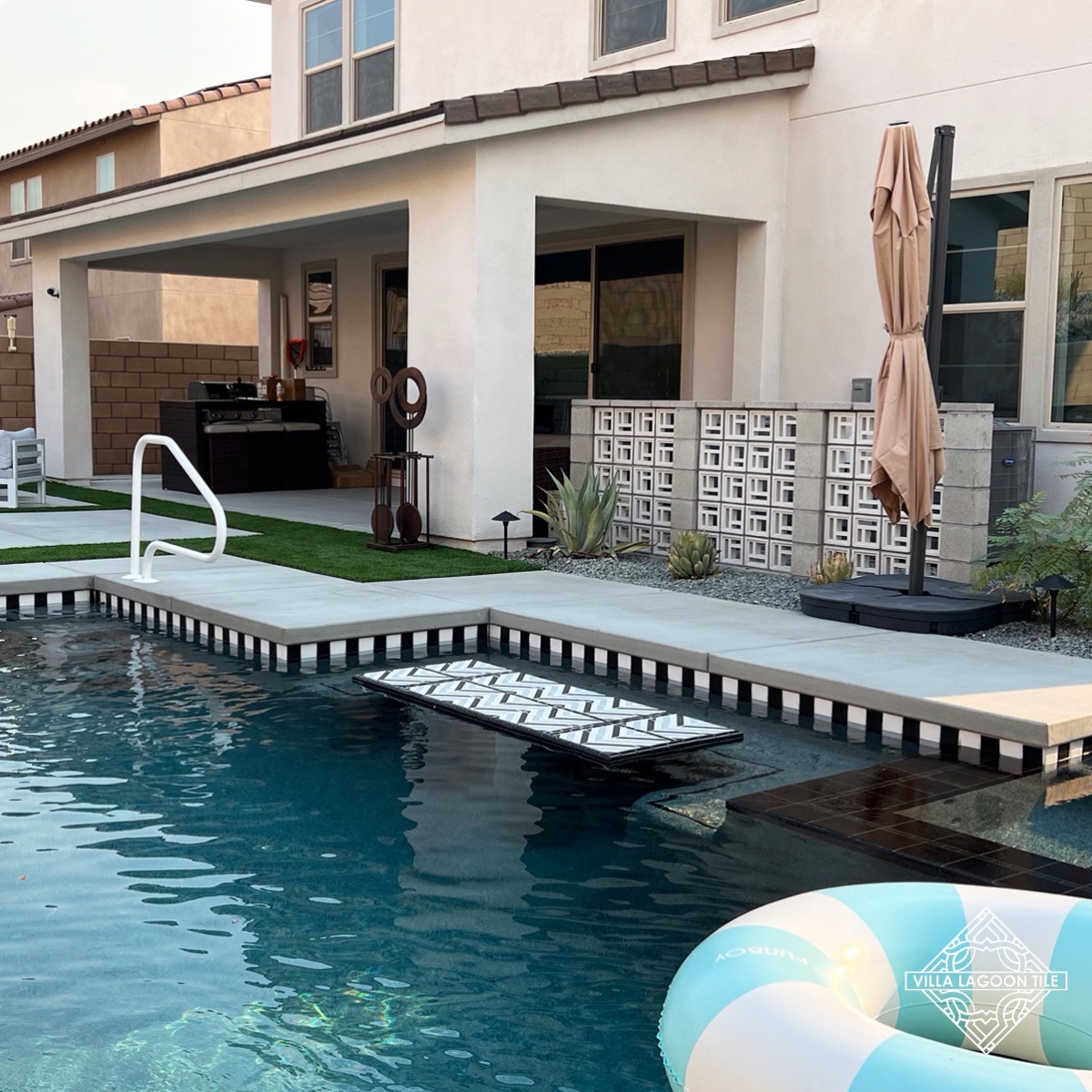 Palm Springs Luxury Pool Deck with Kauai Breeze Block Privacy Screen
