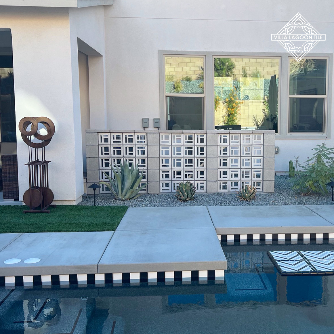 Kauai Breeze Block Decorative Screen for Palm Springs Poolside Landscaping