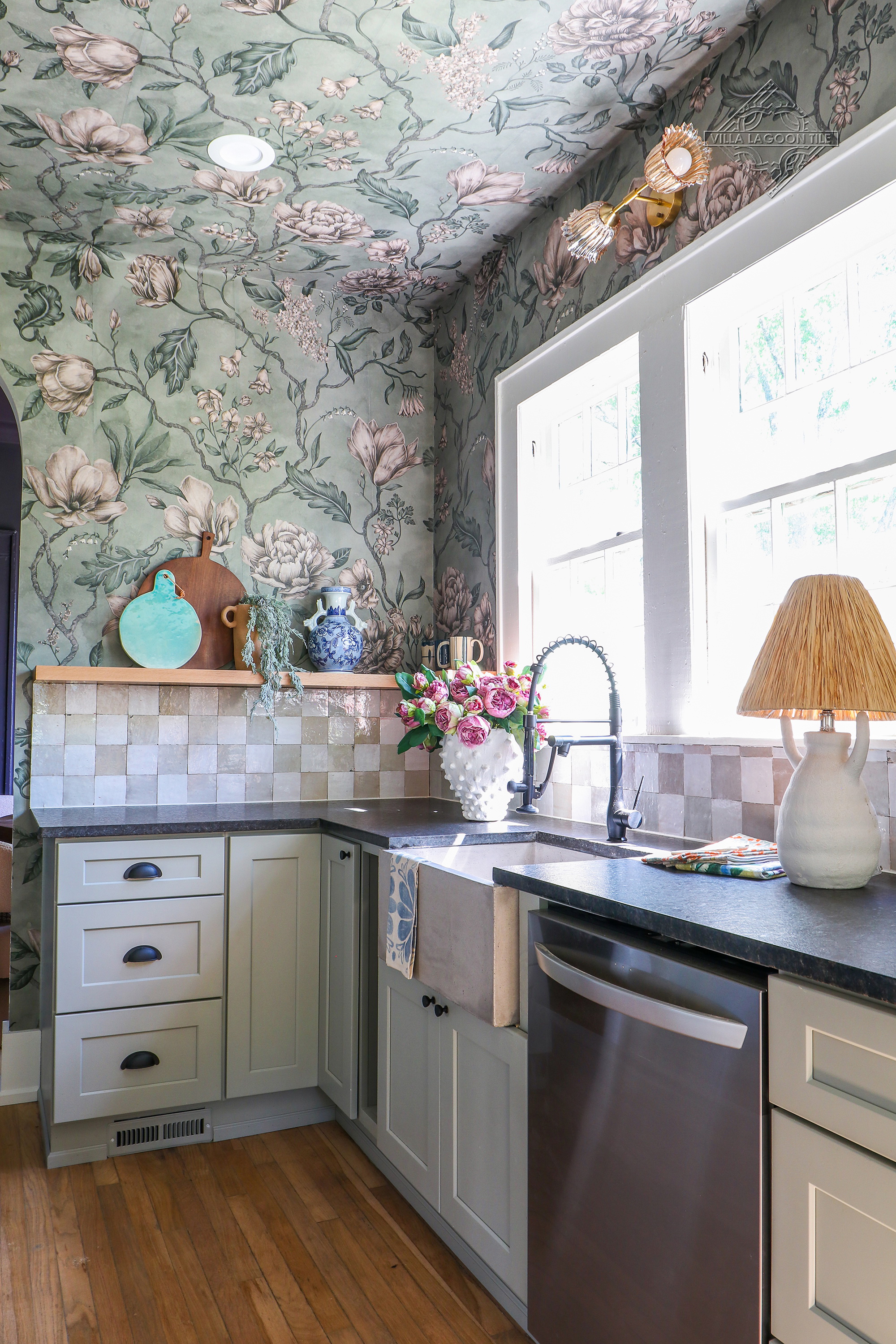 zellige-checkerboard-backsplash-cottage-kitchen-open-shelving